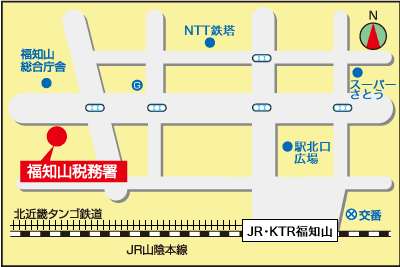 福知山税務署(京都府福知山市篠尾新町1丁目37番地)の案内図・所在地マップ
