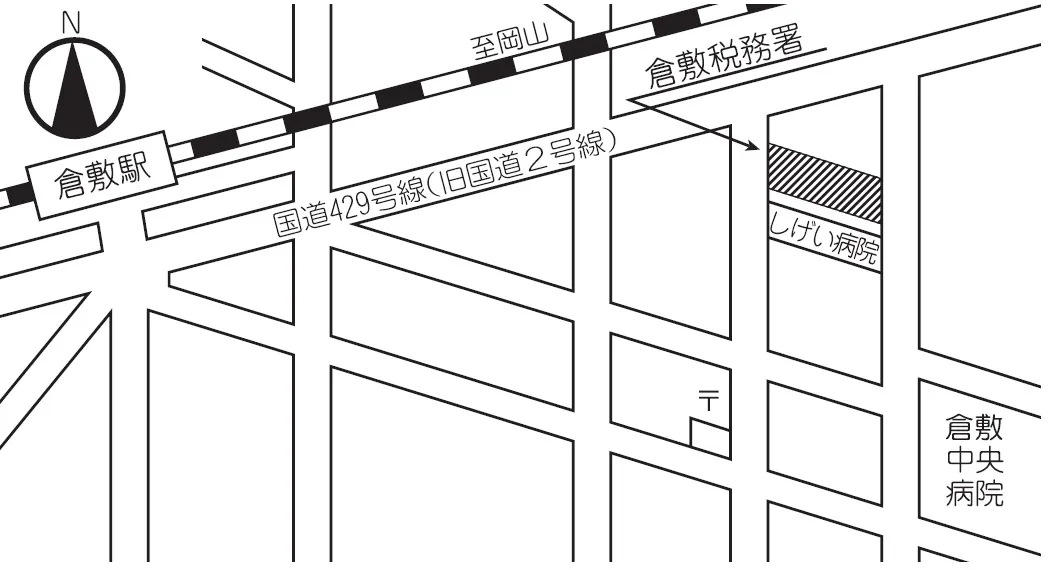 倉敷税務署(岡山県倉敷市幸町2番37号)の案内図・所在地マップ