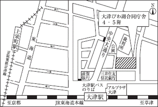 大津税務署(滋賀県大津市京町3丁目1番1号 大津びわ湖合同庁舎)の案内図・所在地マップ