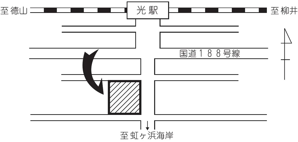 光税務署(山口県光市虹ヶ浜3丁目10番1号)の案内図・所在地マップ